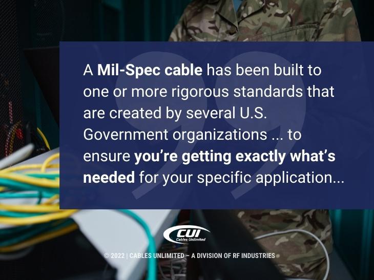 Callout 1: Military employee setting up server - Mil-Spec Cable quote from text