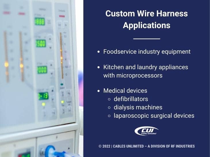 Callout 2: Dialysis machine with custom wire harness - Custom Wire Harness Applications - 3 bullet points