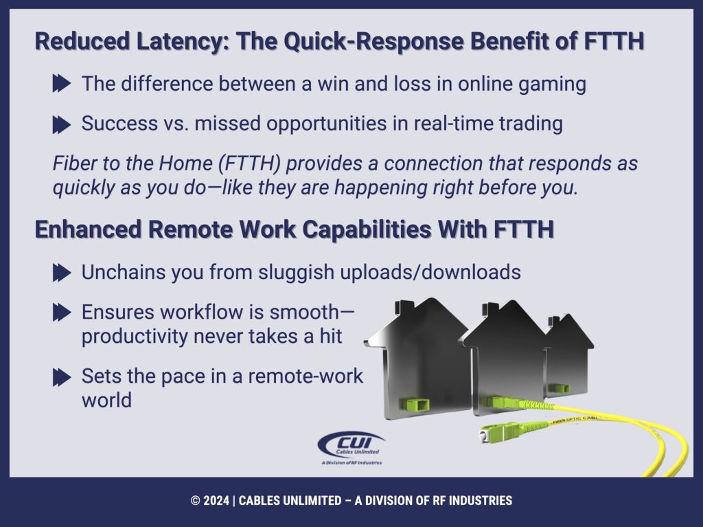 Callout 4: Fiber to the Home 3D illustration- reduced latency and enhanced work capabilities
