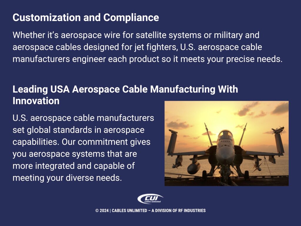 Callout 5: Cables Unlimited leading USA aerospace cable manufacturing with innovation