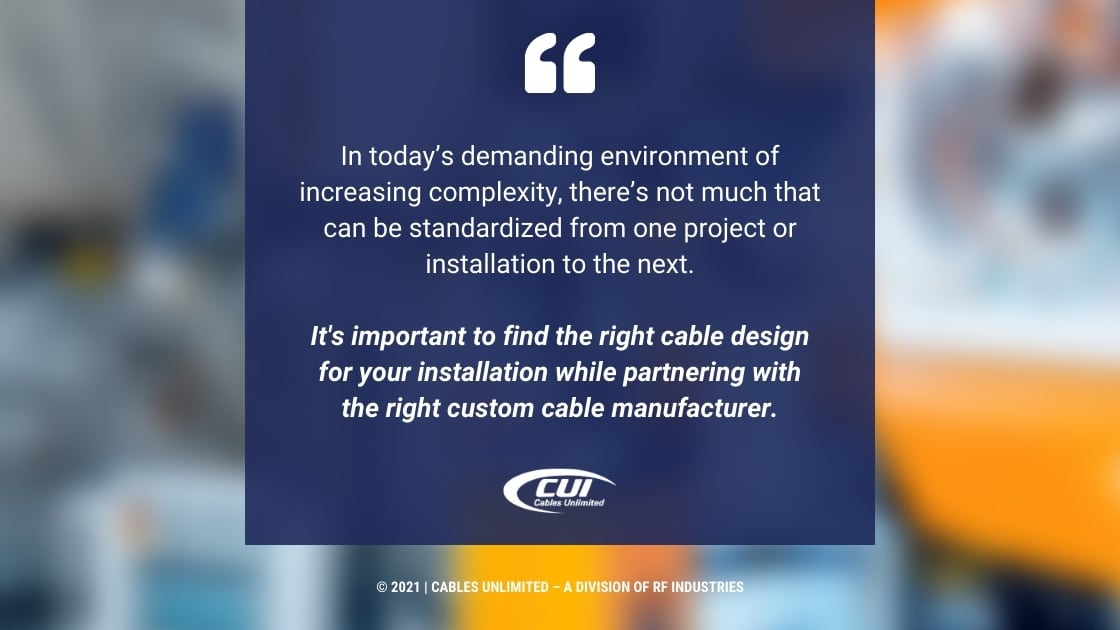 Callout 1- Two quotes from post about cable design on blurred background