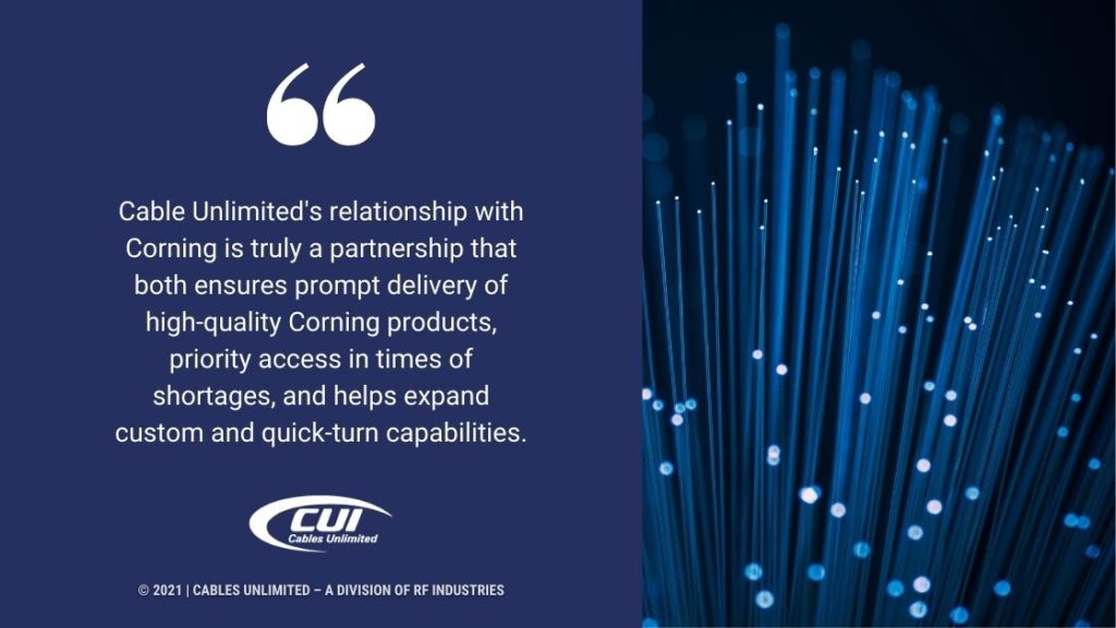 Callout 2- Side Image Of Illuminated Fiber Optic Cables- Cables Unlimited Partnership Quote