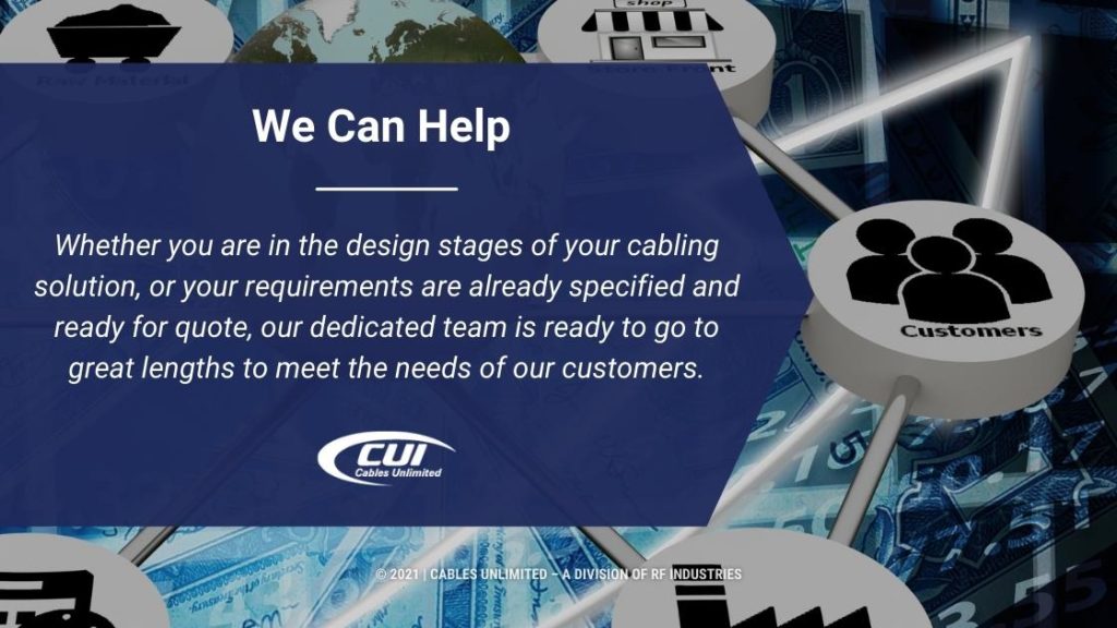 Callout 3- supply chain network pointing to customers-Cables Unlimited can help its customers