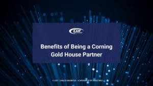 Featured- Detailed illuminated close-up of fiber optic cables-Benefits of Being a Corning Gold House Partner