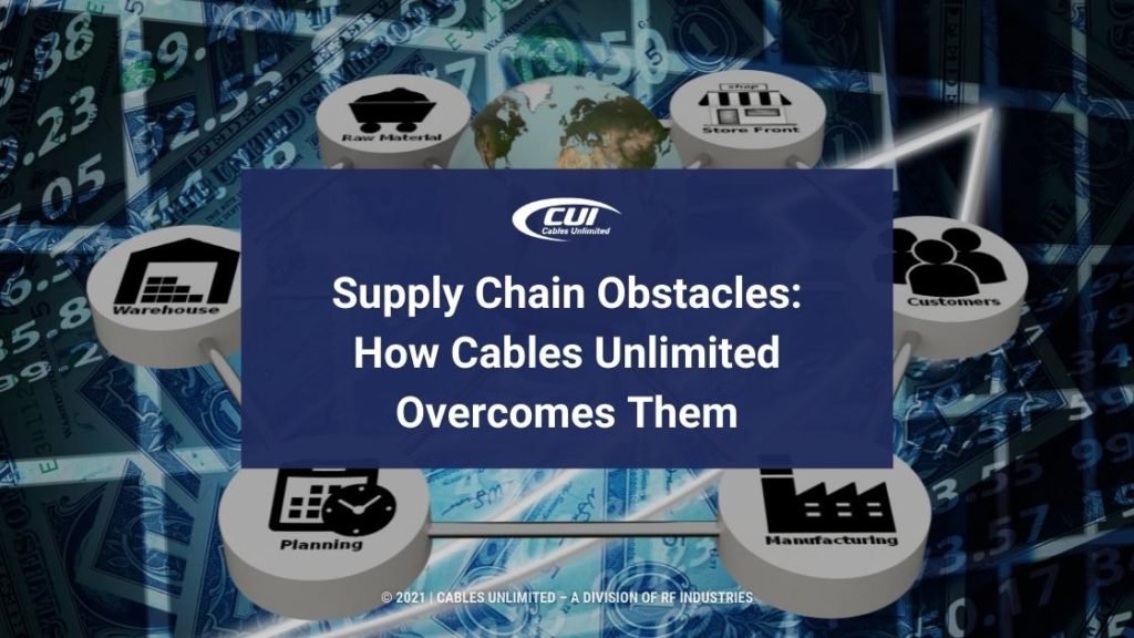 Featured-supply chain network with earth globe - Supply Chain Obstacles: How Cables Unlimited Overcomes Them