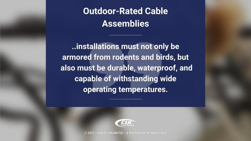 Callout 3: Outdoor Rated Cable Assemblies - Fact - Blurred Background