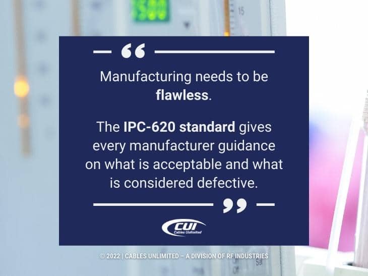 Callout 1: Manufacturing IPC-620 standard quote from text