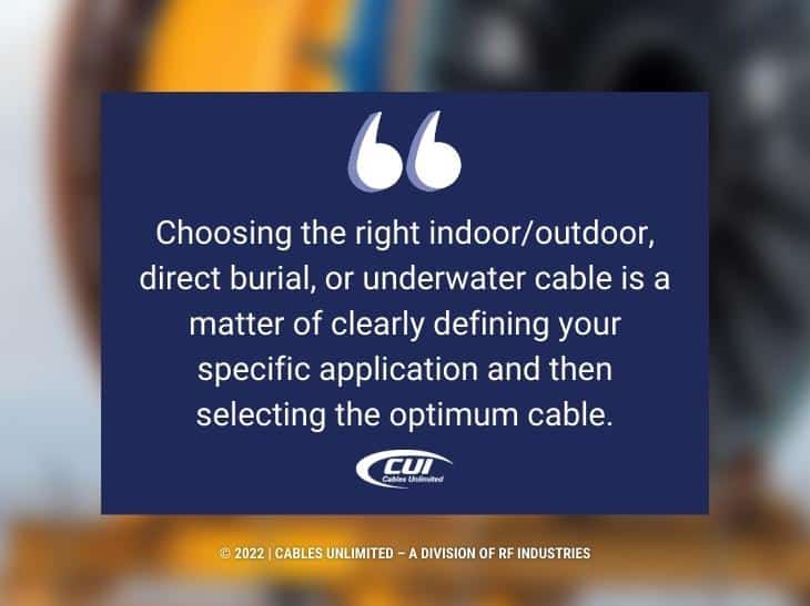 Callout 3: Choosing the right indoor/outdoor cable quote from text