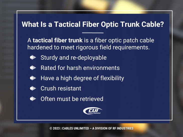 Callout 1: What is a tactical fiber optic trunk cable? five bullet descriptions