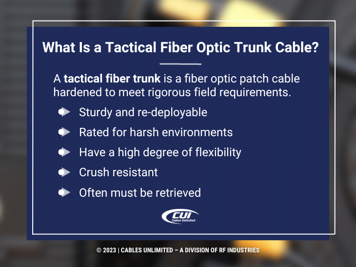 Callout 1: What Is A Tactical Fiber Optic Trunk Cable? Five Bullet Descriptions