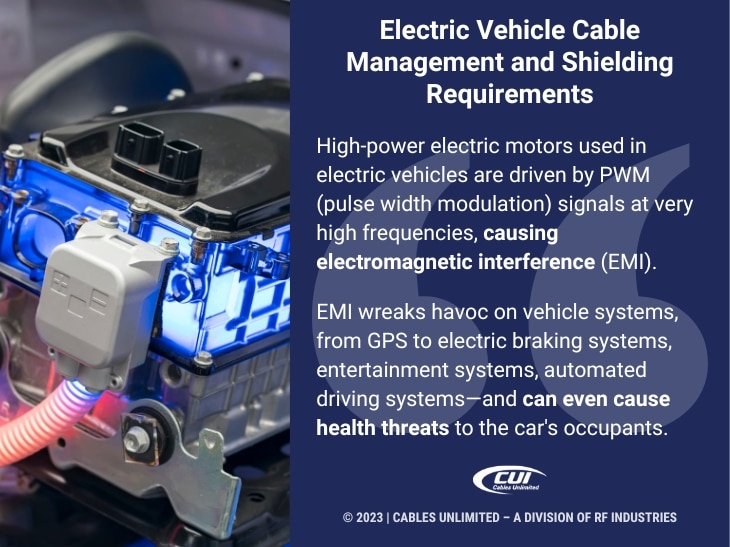 Callout 2: Electric vehicle cable management and shielding requirements
