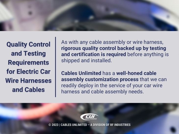 Callout 4: Cables Unlimited has rigorous quality control and cable assembly customization process- blurred background