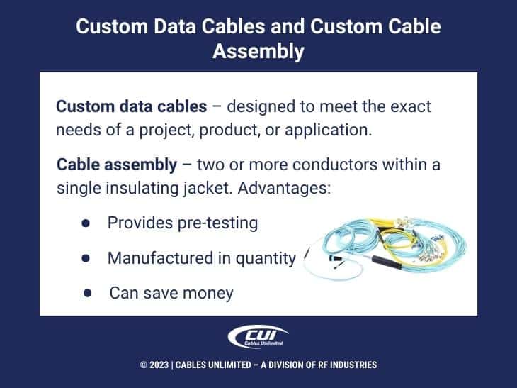 Callout 4: CUI wire bundle. Custom data cables and custom cable assembly - facts given.