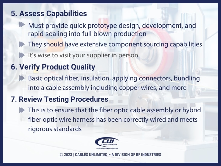 Callout 3: Steps 5, 6, 7. Assess Capabilities, Verify Product Quality, Review Testing Procedures