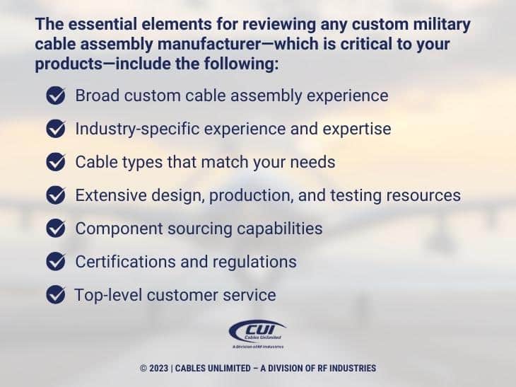 Callout 4: Seven elements for reviewing custom military cable assembly manufacturers