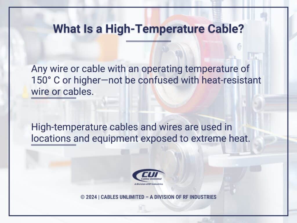 Callout 1: What Is High-Temperature Cable? Two facts listed.