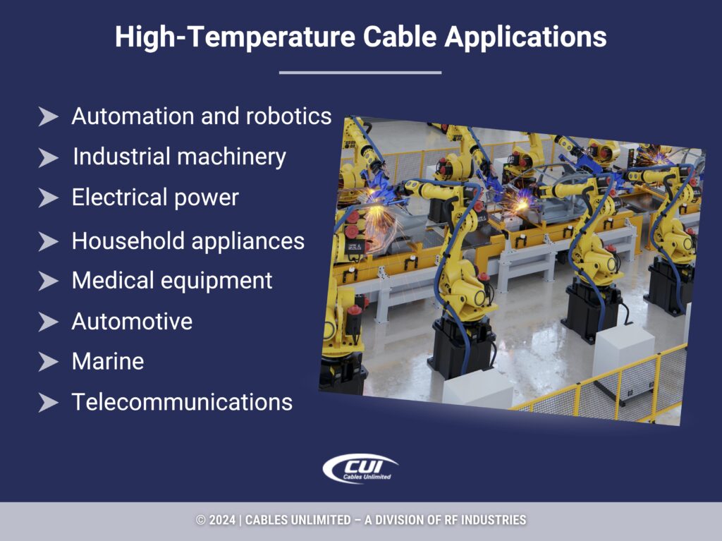 Callout 3: robotic  assembly in factory- High-temperature cable applications