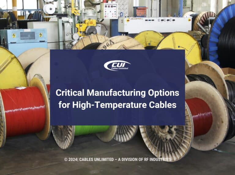 Featured: large spool of optic wire on factory floor- Critical Manufacturing Options for High-temperature Cables