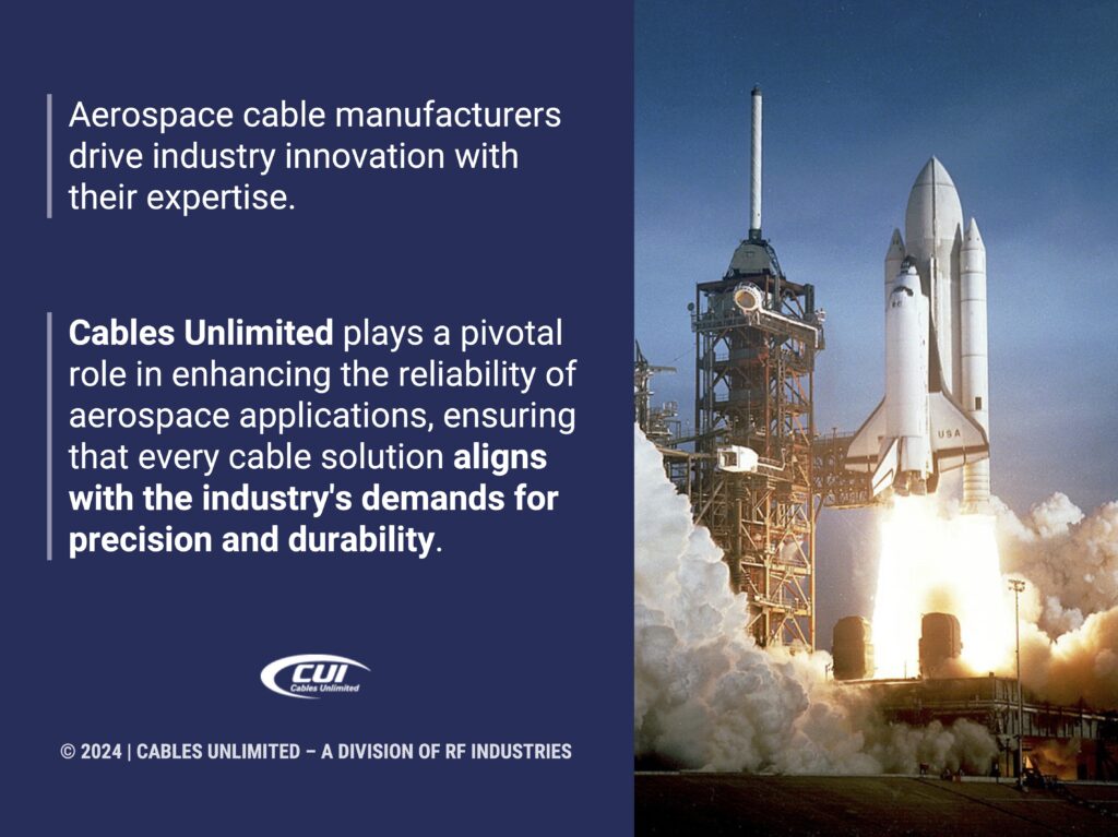Callout 3: Space shuttle launch Mission STS-1- Cables-Unlimited plays pivotal role in reliability of aerospace applications