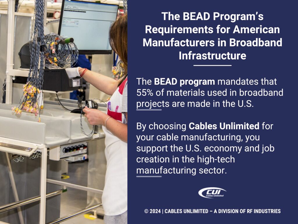 Callout 3: Cable Manufacturer Worker Tests Wire Quality- Bead Program'S Requirements For American Manufacturers In Broadband Infrastructure