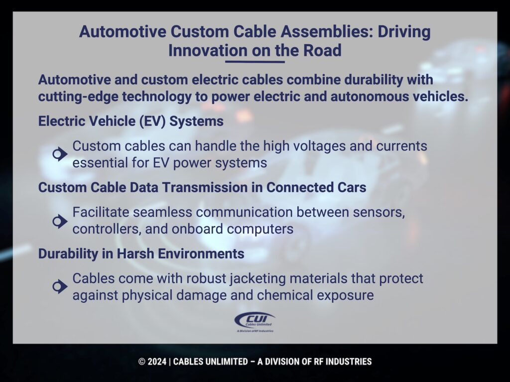 Callout 4: Autonomous Vehicle- Automotive Custom Cable Assemblies Benefits