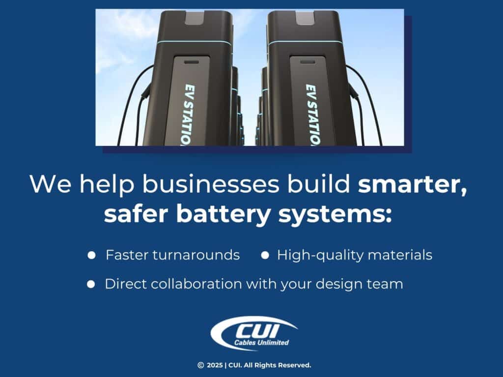 Dark Gray Electric Vehicle (Ev) Charging Stations- Three Reasons Cables Unlimited Builds Better, Safer Battery Systems