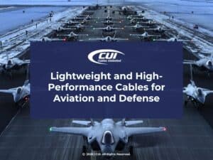 Featured: Military aircraft on runway- Lightweight and High-Performance Cables for Aviation and Defense.