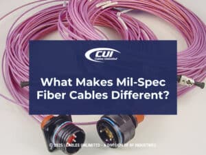 Coiled pink fiber optic cables- what makes mil-spec fiber cables different?