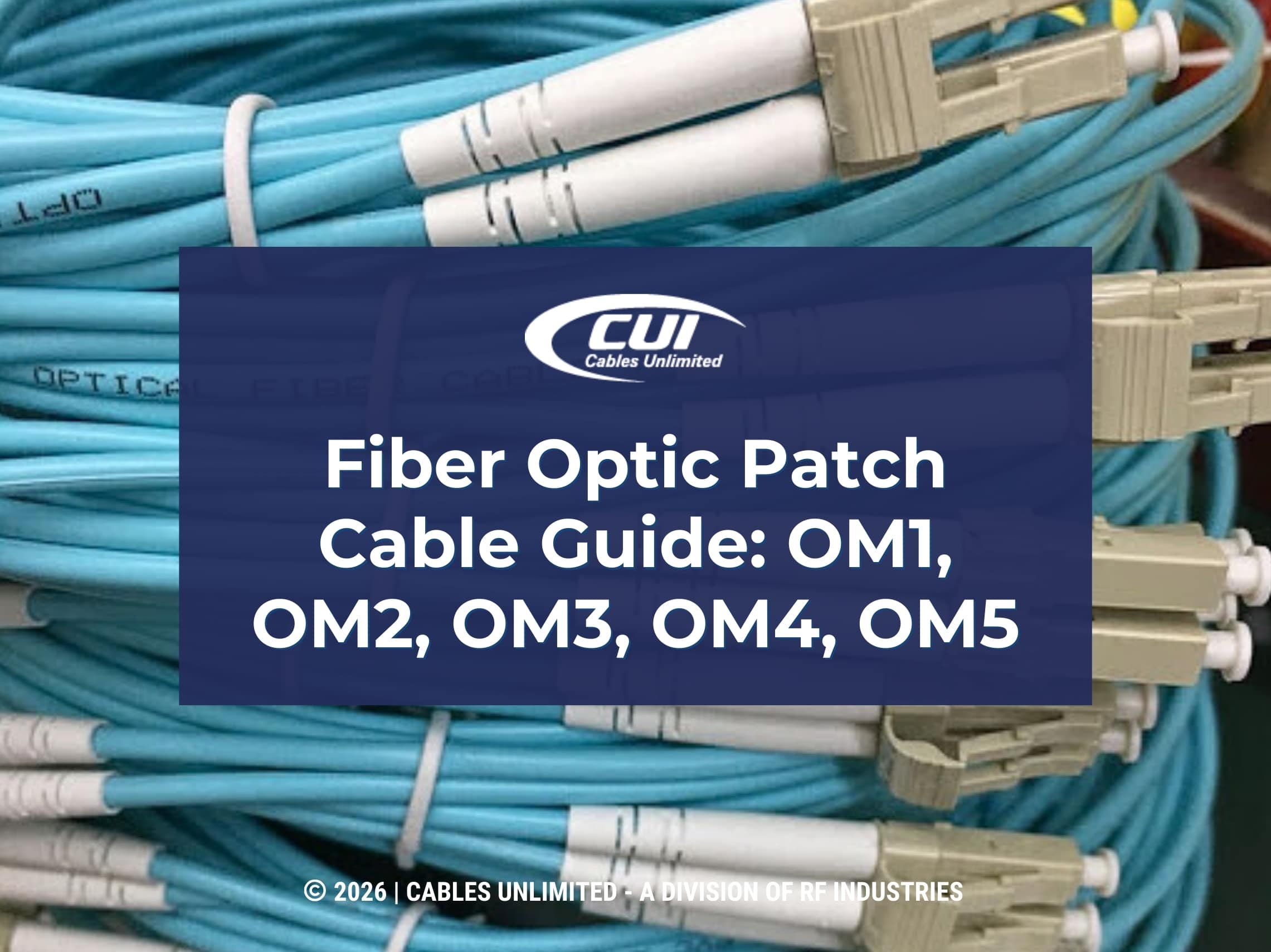 Coiled Light Blue Fiber Optic Cables- Fiber Optic Patch Cable Guide. Om1-Om5.