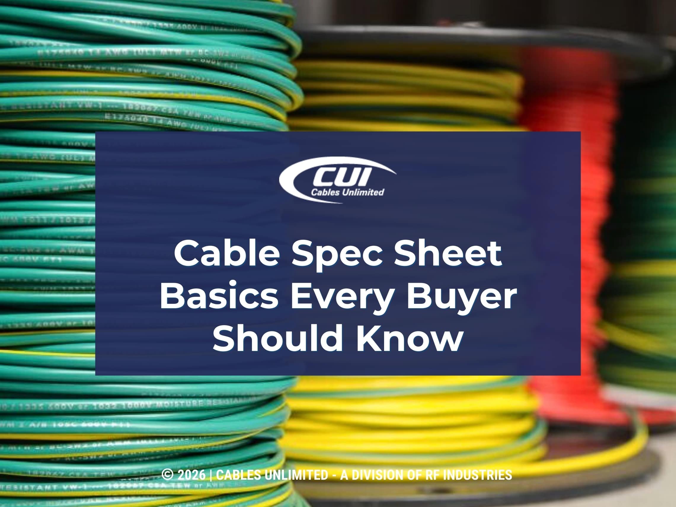 Stacks Of Colorful Coiled Cable On Spools. Article Title.