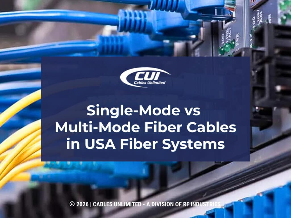 Blue And Yellow Cables Plugged Into A Network. Article Title.